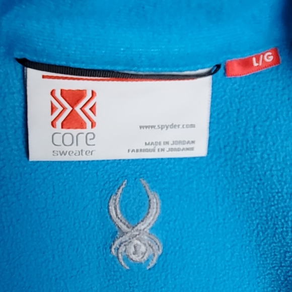 Women's Spyder Core Waffle Knit Zip Up Jacket Turquoise Size L - Picture 8 of 16